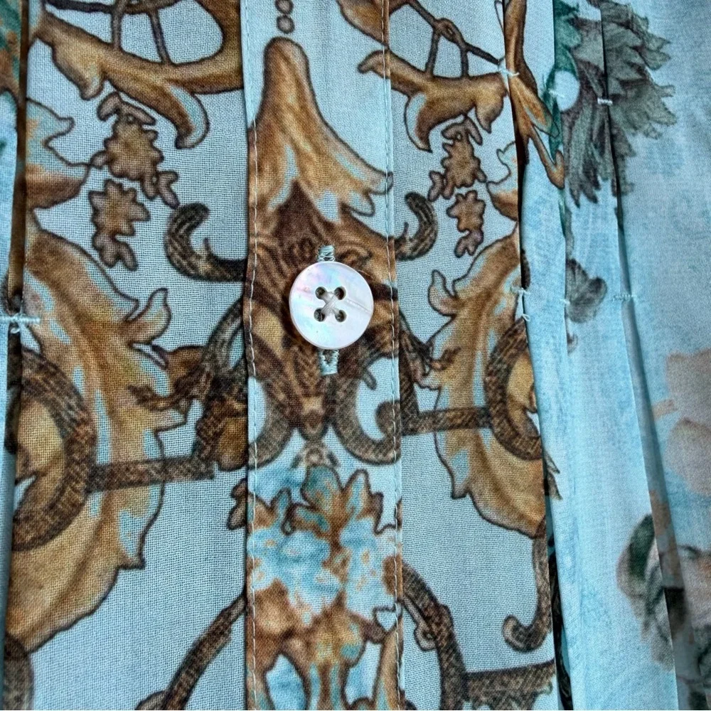 Soft Surroundings Floral Baroque Button Up Shirt Women Sz XS Cottage NWOT READ - Picture 10 of 16